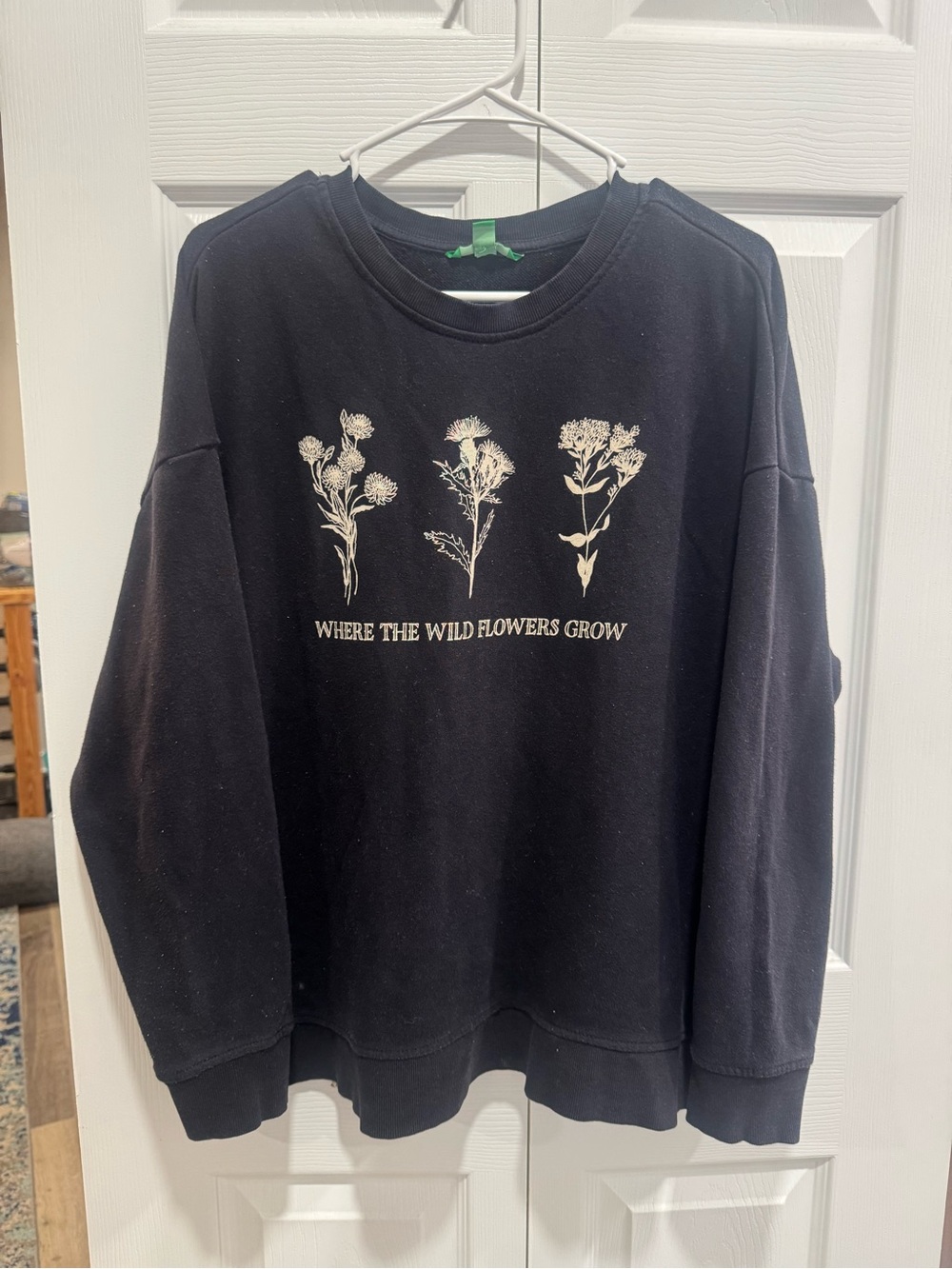 dip Black Crewneck Sweatshirt with Green Tag